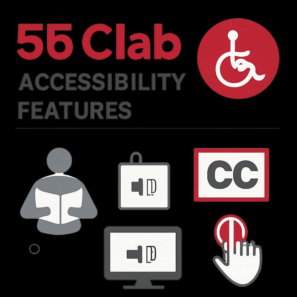 An educational diagram showcasing the functionality of 55 Clab Accessibility Features.