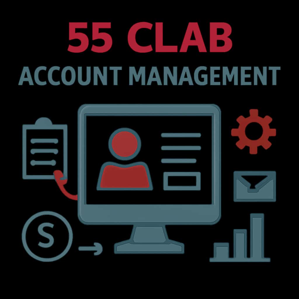 An educational diagram related to 55 Clab Account Management.