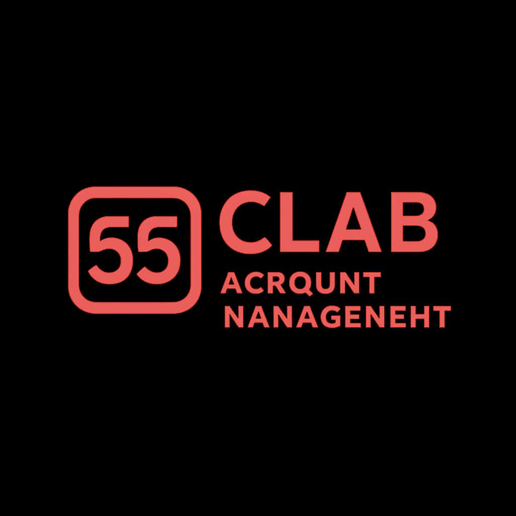 A professional badge depicting 55 Clab Account Management.