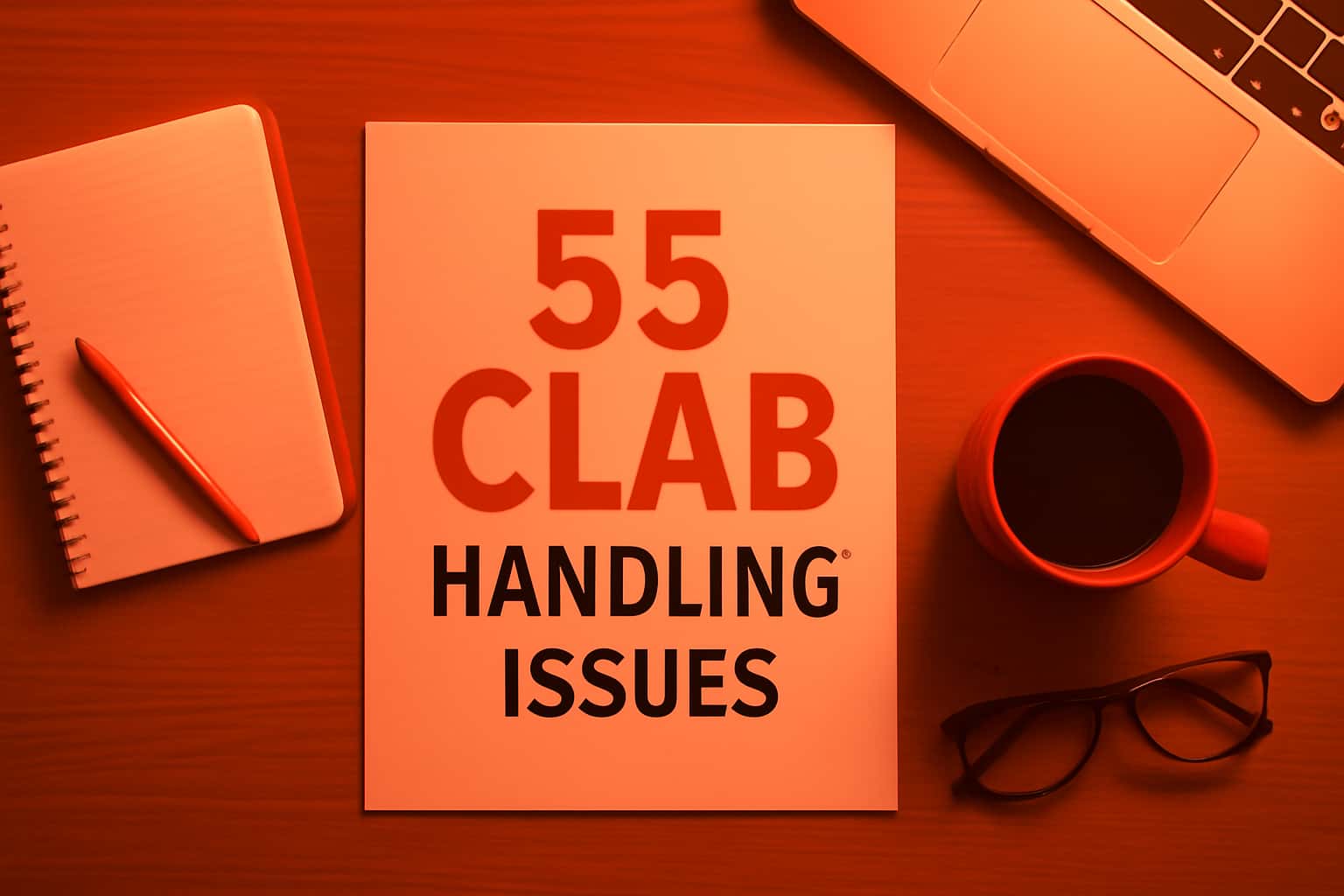 A futuristic scene illustrating the concept of managing 55 Clab issues.