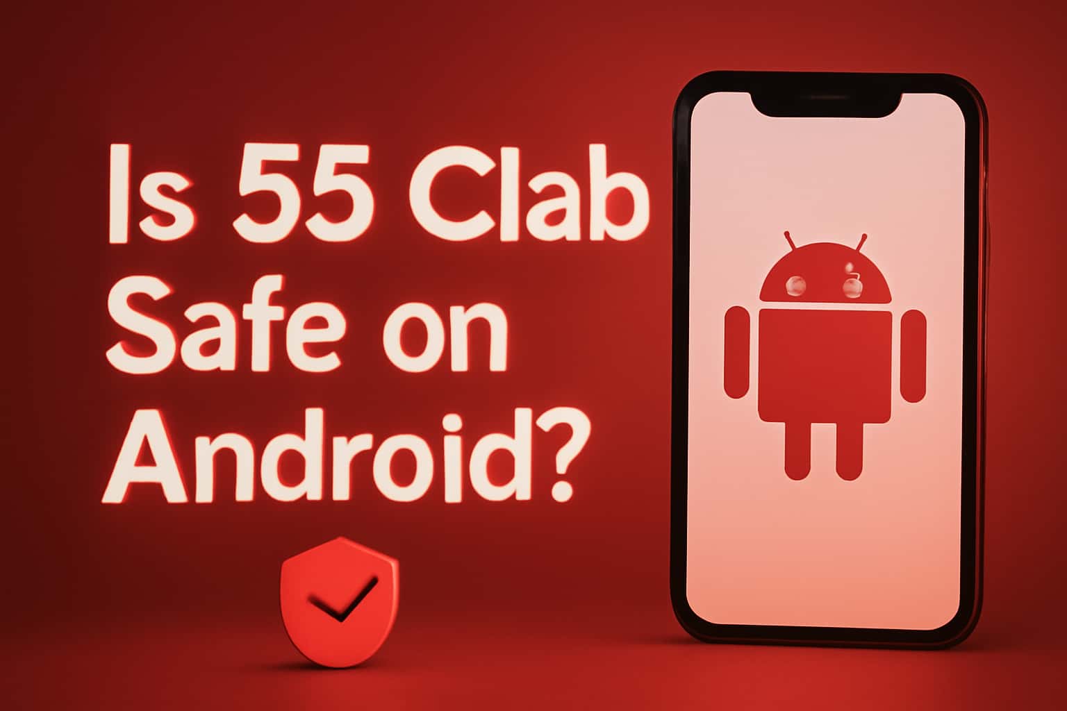 An illustration depicting safety measures associated with the 55 Clab app on Android devices.