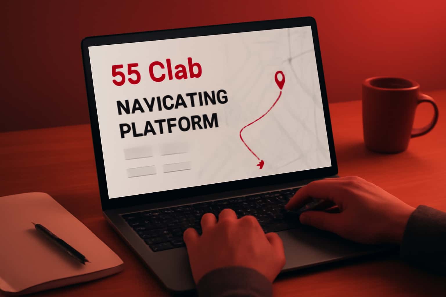 An informative scene depicting the Navigating 55 Clab Platform.