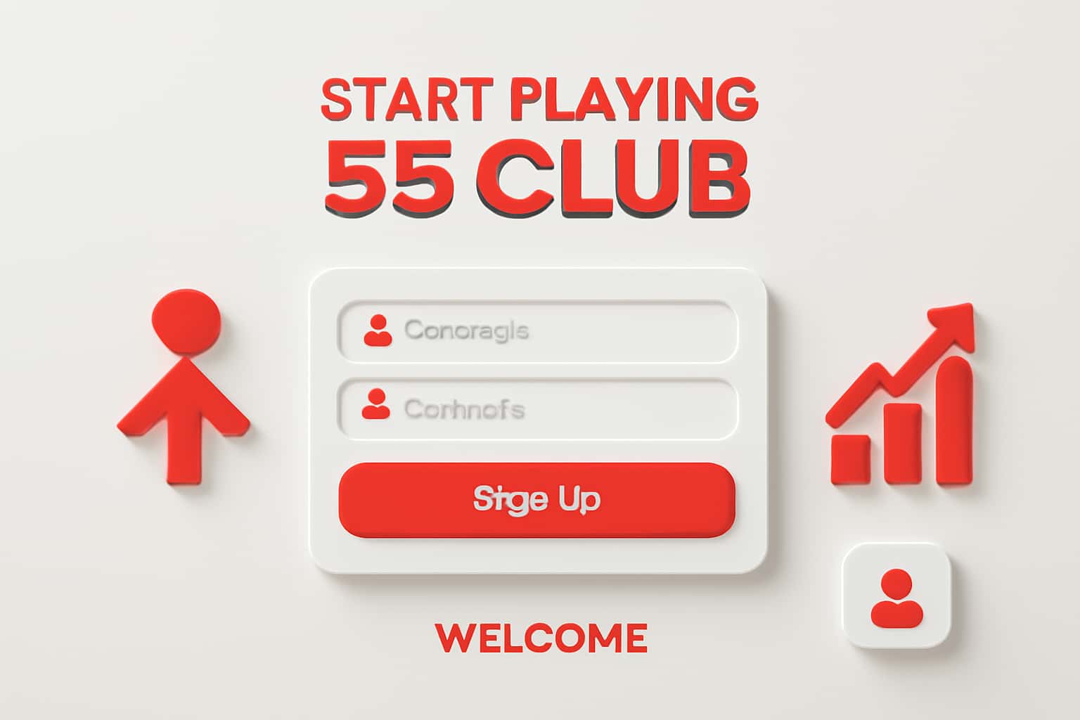 Start Playing 55 Clab - Sign Up Interface